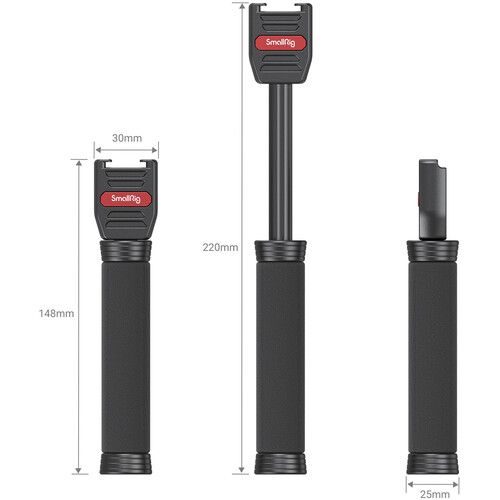 SmallRig Microphone Telescoping Interview Handle Grip 3182 for Clip-On Transmitters