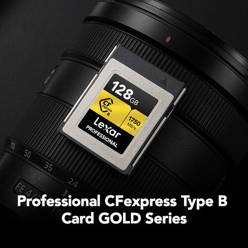 Lexar Memory Card 128GB CFexpress Type B GOLD Series LCXEXPR128G-RNENG