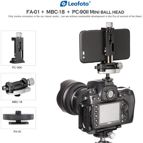 Leofoto Tripod Clamp Kit Multipurpose with FA-01, MBC-18, and PC-90II
