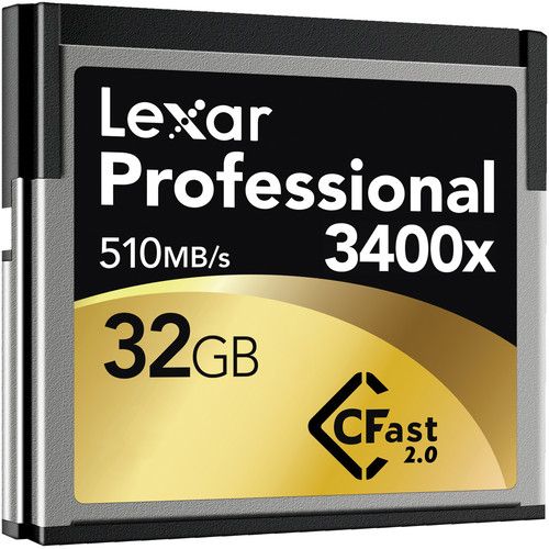 Lexar Memory Card 32GB 3400x CFast 2.0 LC32GCRBNA3400