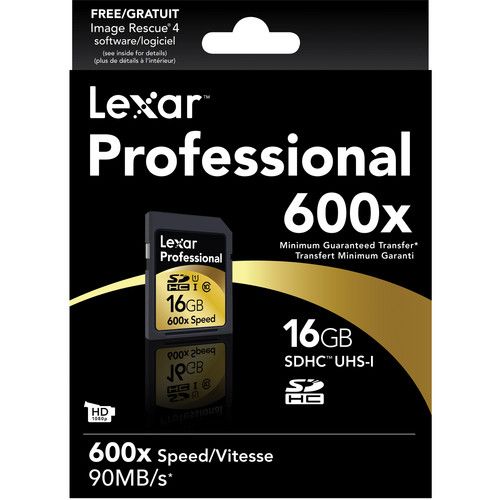 Lexar Memory Card 16GB 600x SDHC UHS-I LSD16GCTBNA600