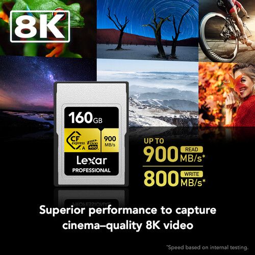 Lexar Memory Card 160GB CFexpress Type A GOLD Series LCAGOLD160G-RNENG