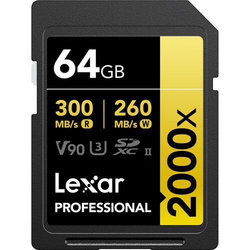 Lexar Memory Card 64GB 2000x SDXC UHS-II LSD2000064G-BNNNU