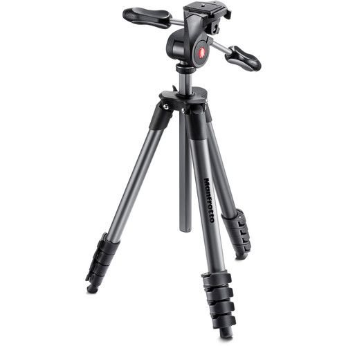 Manfrotto Aluminium Tripod Compact Advanced 3-Way Head MKCOMPACTADV-BK