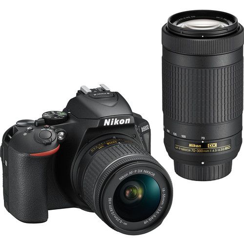 Nikon DSLR Camera Kit D5600 with AF-P DX NIKKOR 18-55mm f/3.5-5.6G VR and 70-300mm f/4.5-6.3G ED VR Lenses 1580
