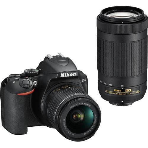 Nikon DSLR Camera Kit D3500 with AF-P DX NIKKOR 18-55mm f/3.5-5.6G VR and 70-300mm f/4.5-6.3G ED VR Lenses 1588
