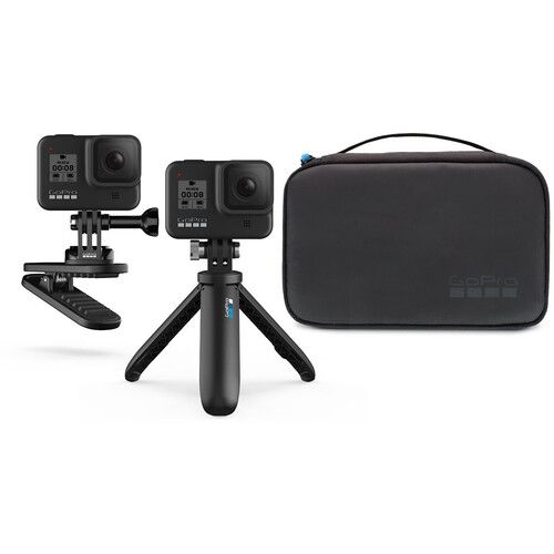 GoPro Travel Kit with Magnetic Swivel Clip Shorty and Compact Case AKTTR-002 for GoPro HERO10/11