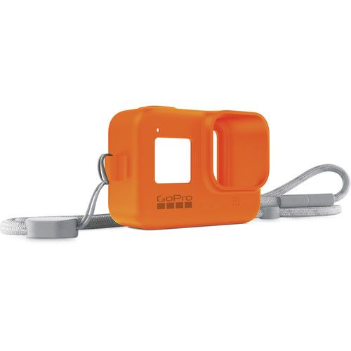 GoPro Action Camera Silicone Sleeve and Adjustable Lanyard Kit AJSST-004 for GoPro HERO8 (Hyper Orange)