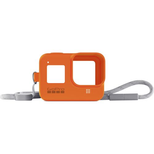 GoPro Action Camera Silicone Sleeve and Adjustable Lanyard Kit AJSST-004 for GoPro HERO8 (Hyper Orange)