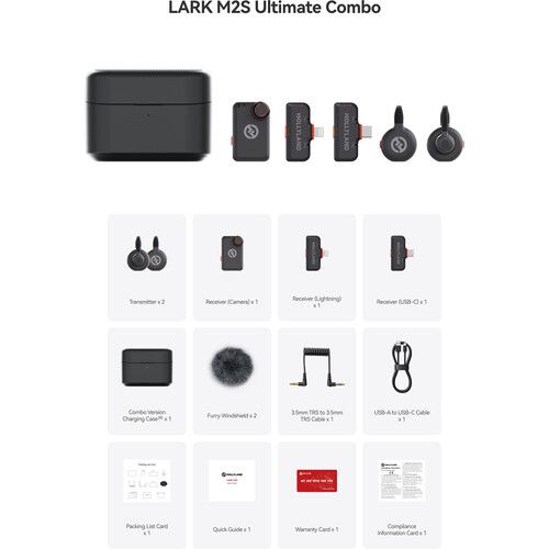 Hollyland Wireless Microphone System 2-Person 300m Powerful Noise Cancellation LARK M2S Ultimate Combo