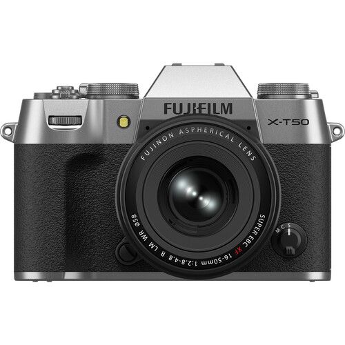FUJIFILM Mirrorless Camera Kit 40.2MP APS-C X-mount X-T50 with XF16-50mm f/2.8-4.8 R LM WR Lens 16828595 (Silver)