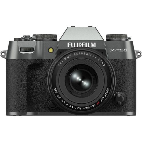 FUJIFILM Mirrorless Camera Kit 40.2MP APS-C X-T50 with XF16-50mm f/2.8-4.8 R LM WR Lens 16828686 (Charcoal Silver)