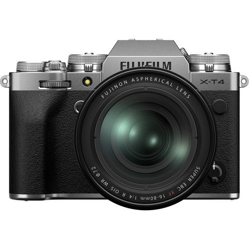 FUJIFILM Mirrorless Camera Kit 26.1MP APS-C X-T4 with XF16-80mm f/4 R OIS WR Lens 16652908 (Silver)