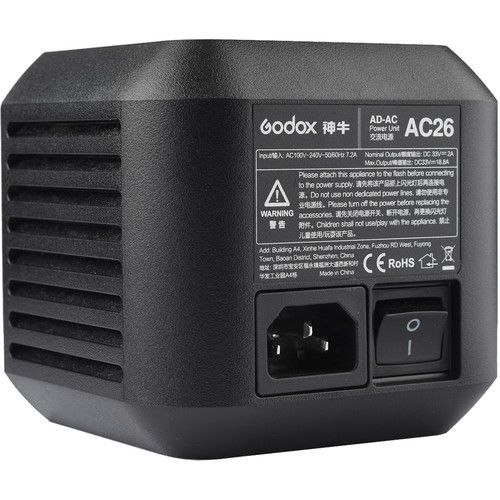 Godox AC Adapter AC26 for AD600Pro Witstro Outdoor Flash Godox AC Adapter AC26 for AD600Pro Witstro Outdoor Flash