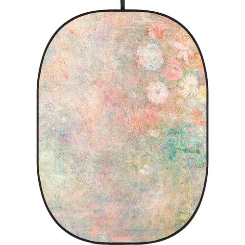Godox Studio Collapsible Fabric Backdrop 5x6.5ft Floral Painting 7 CBA-PF0007 (Abstract/Floral Green/Pink)