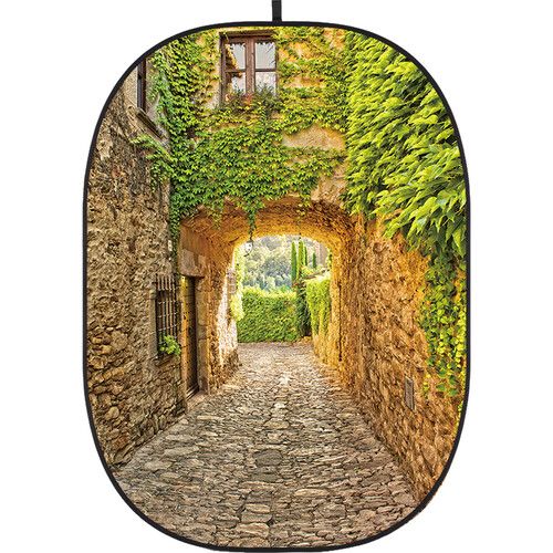 Godox Studio Collapsible Fabric Backdrop 5x6.5ft Street 2 CBA-CS0002 (Brick/Stonework Green/Tan/Beige)