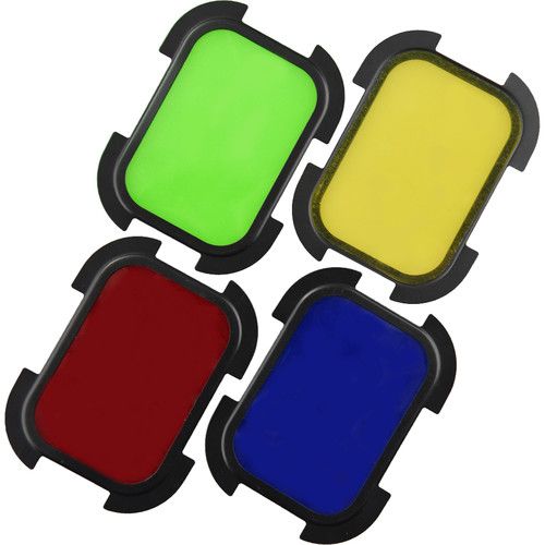Godox Barndoor Kit with Detachable Honeycomb Grid and 4 Color Gel Filters BD-07 for AD200 Speedlight Head