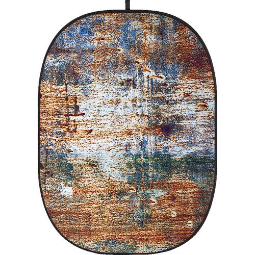 Godox Studio Collapsible Fabric Backdrop 5x6.5ft Rusty Wall 3 CBA-WR0003 (Grunge/Decay Brown/Blue)