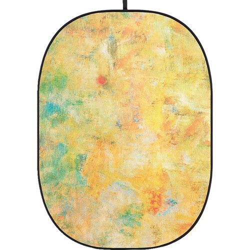 Godox Studio Collapsible Fabric Backdrop 5x6.5ft Abstract Painting 9 CBA-PA0009 (Textured Green/Yellow)
