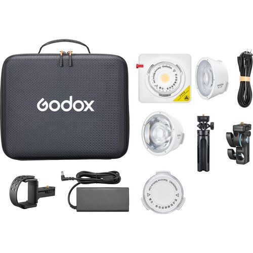 Godox LED Light Kit Portable 120W Bi-Color with 15/36-Degree Lens and Power Bank Holder ML100Bi KIT1