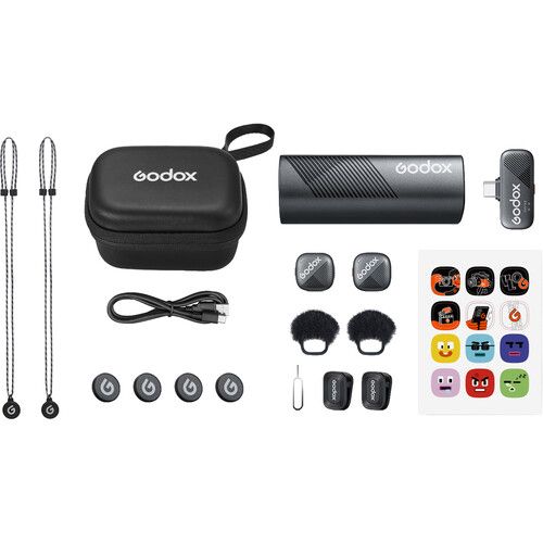 Godox Wireless Microphone System 2-Person with USB-C Connector Cube-SC KIT 2 for Mobile Devices