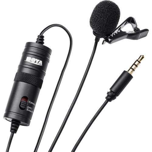 BOYA Auxiliary Omnidirectional Lavalier Condenser Microphone with 6m/20ft Cable BY-M1