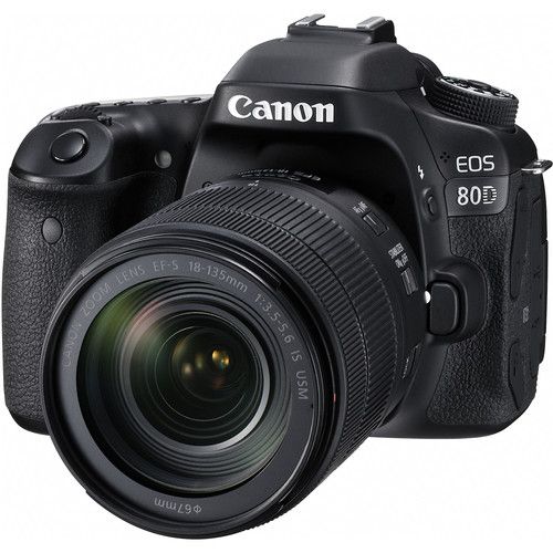 Canon DSLR Camera Kit 24.2MP APS-C EOS 80D with EF-S18-135mm f/3.5-5.6 IS USM Lens 1263C006