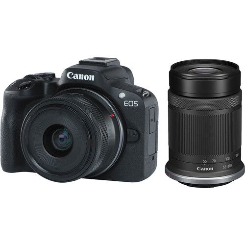 Canon Mirrorless Camera Kit 24.2MP APS-C RF EOS R50 with RF-S18-45mm f/4.5-6.3 &amp; RF-S55-210mm f/5-7.1 IS STM 5811C022