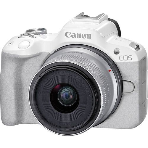 Canon Mirrorless Camera Kit 24.2MP APS-C RF EOS R50 with RF-S18-45mm f/4.5-6.3 IS STM Lens 5812C012 (White)
