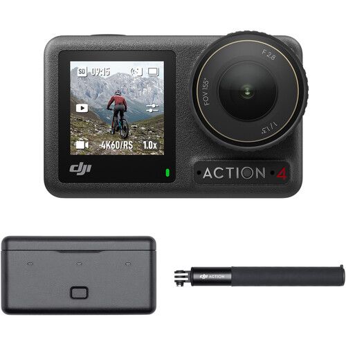 DJI Action Camera Kit 4K120p Waterproof 1/1.3inch Sensor Osmo Action 4 Adventure Combo CP.OS.00000270.01