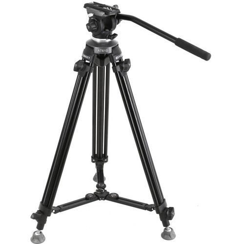 E-Image Tripod Kit EK610 with Professional Compact Tripod AT610 and Fluid Head EH610