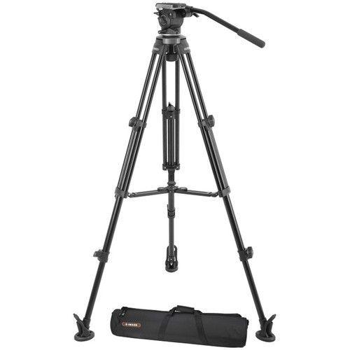 E-Image Compact Tripod Kit 5.4ft-FluidHead Payload4kg Bowl75mm EK630 for DSLR/MiniDV/HDV