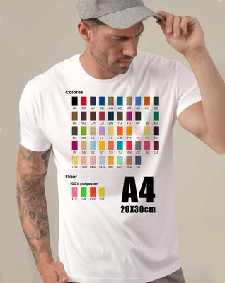 camiseta de colores personalizada A4