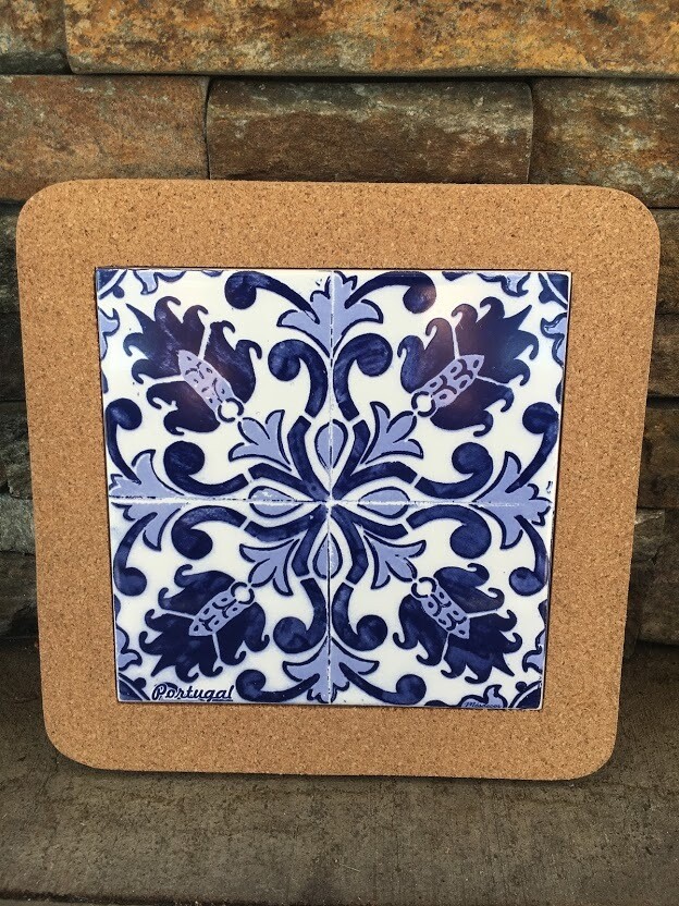 Azulejo Trivet (Blue Painted Tile)