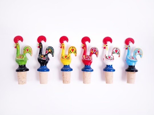 Portuguese Aluminum Decorative Figurine Rooster Wine Stopper