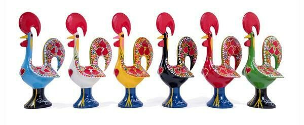 Portuguese Aluminum Decorative Figurine Rooster Decor 16cm