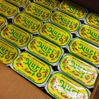 Nuri Portuguese Spiced Sardines in Olive Oil (4.3 oz) [BULK] 66 Can (Free Shipping this Item) EXPIRE 12 2030 &amp; ALSO, INCLUDES FREE TWO BOTTLES OF OLIVE OIL INCLUDED