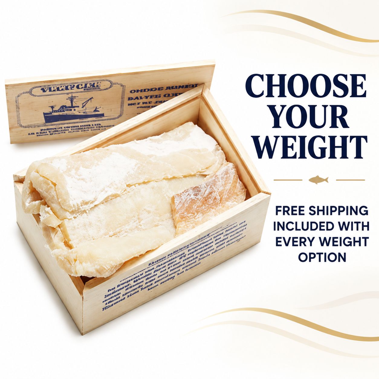 Dry Salted Cod Fish Boneless / Skinless Fillets + Free Shipping on Entire Site (S)