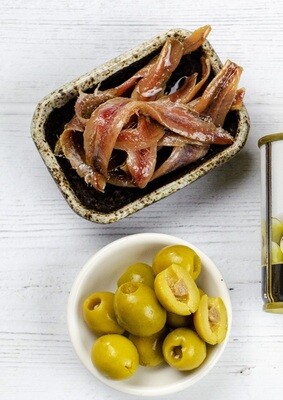 Manzanilla Green Olives Pitted &amp; Stuffed w/t Anchovies 300gr