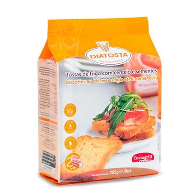 Rye and Seeds Portuguese Toasts 225g (30 Toasts) (Tostagrill)