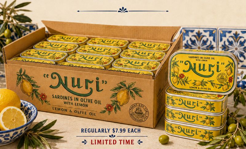 Nuri Portuguese Sardines (4.3 oz) Lemon in Olive Oil Only [BULK] 34 Cans (Free Shipping this Item) EXPIRE 12 2031 (On Sale)