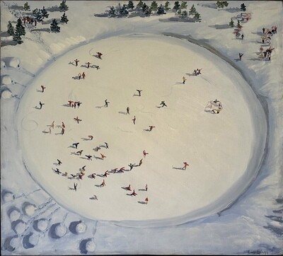 Snow Sport - 40"x45" - Oil on Canvas