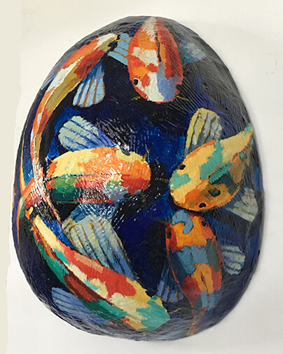 Fish Egg - 31"x24"x12" - Wall-Mounted Sculpture made of Fiberglass and Acrylic
