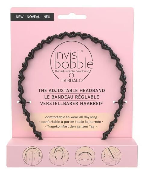 InvisiBobble Hairhalo Headband Black Sparkle