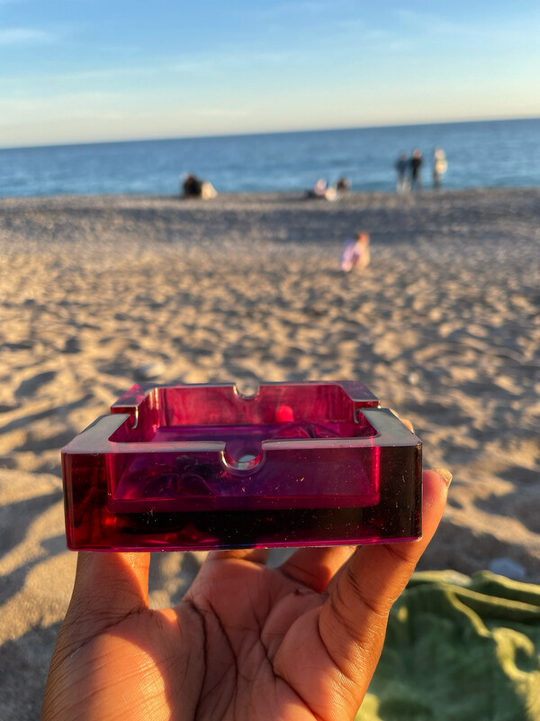 Square Ashtray With Starfish