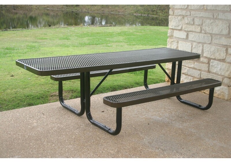 Rectangular Picnic Table with Diamond Pattern