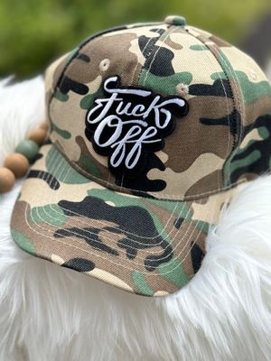 PATCHWORKZ: Camo trucker hat with patch baseball cap