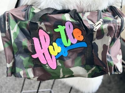PATCHWORKZ: Travel duffle bag with large patch