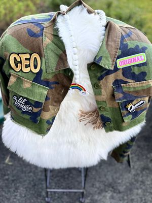 PATCHWORKZ:  Camo customized denim camo mid drift jacket