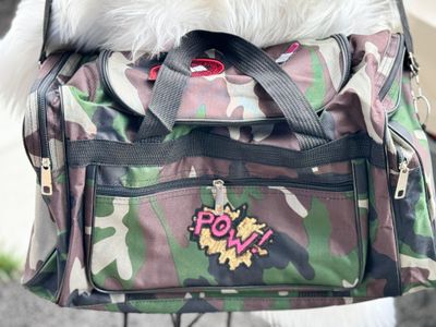 PATCHWORKZ: Travel duffle bag with large patch